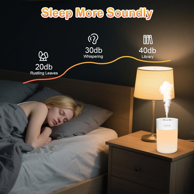 Adiwo 600ML hűtő párásító, csendes 30dB, éjszakai fény, 18 órás üzemidő, otthonhoz