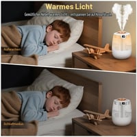 Mini zvlhčovač vzduchu Adiwo 1,8 l s UV sterilizáciou, nočným svetlom, ukazovateľom vlhkosti, USB, tichý, biely, do detskej izby a spálne 5