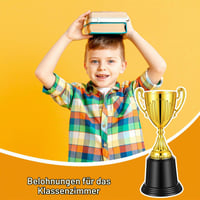ADLABLD Mini trofej pre deti, zlatý pohár s okrúhlym podstavcom z ABS, na narodeniny, športové súťaže a školské podujatia, darčekové ceny 6