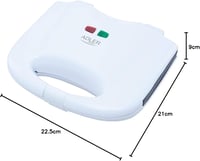 ADLER 700W Gofrisütő 2 Négyzet Alakú Gofrihoz Kompakt Fekete-Ezüst 9