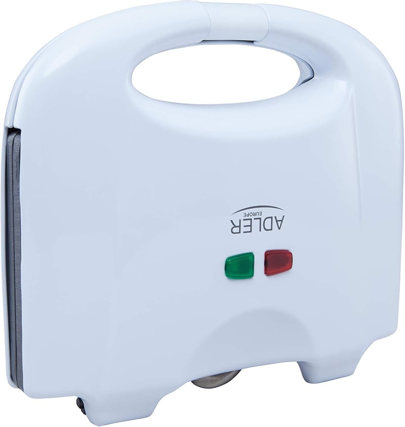 ADLER 700W Gofrisütő 2 Négyzet Alakú Gofrihoz Kompakt Fekete-Ezüst
