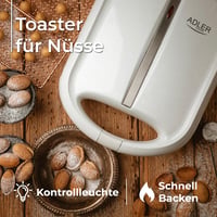 Adler AD 3039 1400W Fehér Kenyérpirító Mogyoróhéj Mintával 2