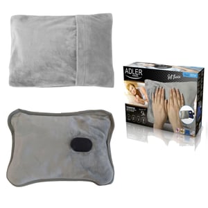 Sticlă cu apă caldă electrică Adler AD 7427 cu husă din fleece moale, 360 W, 15 minute pentru încălzire, 5 ore de căldură, max. 70°C, pentru dureri musculare