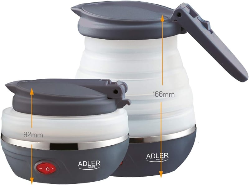 Adler AD1279 Összecsukható Elektromos Vízforraló 0,6L 750W BPA-Mentes Szilikon