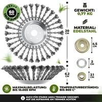 Adler Focus Light žičana četka za uklanjanje korova za trimer 2025 - 25,4 mm rupa s adapterom od 20 mm, uklanjanje korova 7