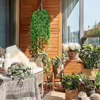 ADORAMOUR Set ghirlande cu iederă artificială, 48 bucăți, 210 cm, decor perete verde, interior-exterior 5