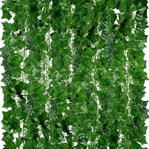 ADORAMOUR Set ghirlande cu iederă artificială, 48 bucăți, 210 cm, decor perete verde, interior-exterior