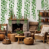ADORAMOUR Set ghirlande cu iederă artificială, 48 bucăți, 210 cm, decor perete verde, interior-exterior 6