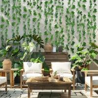 ADORAMOUR Set ghirlande cu iederă artificială, 48 bucăți, 210 cm, decor perete verde, interior-exterior 8