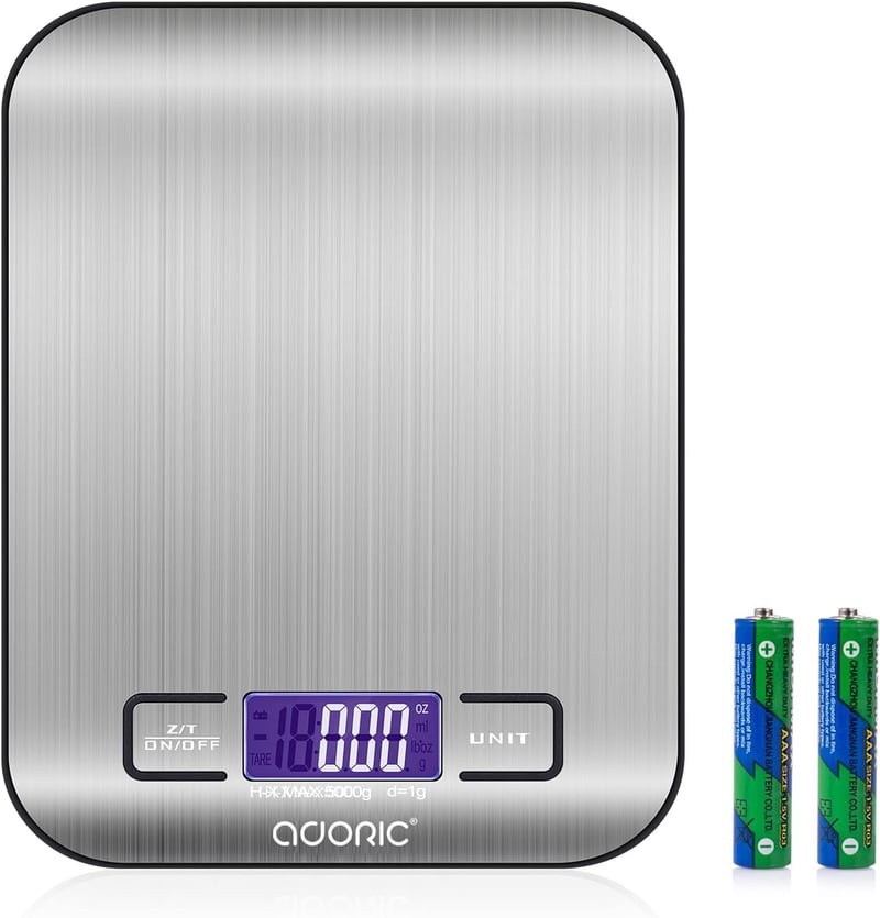 ADORIC Digitális Konyhai Mérleg 5kg Precíziós Elektronikus Mérleg LCD Kijelzővel