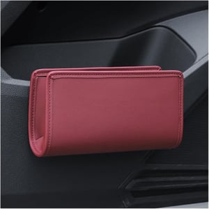 Adunsiaoto auto koš za smeće, kožni, nepropustan, sklopiv - bordo