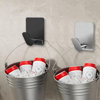 Adurei 6 db öntapadós rozsdamentes acél törölközőtartó horog szett fekete - 6 pcs, Black & Square 7