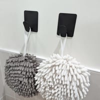 Adurei 6 db öntapadós rozsdamentes acél törölközőtartó horog szett fekete - 6 pcs, Black & Square 4