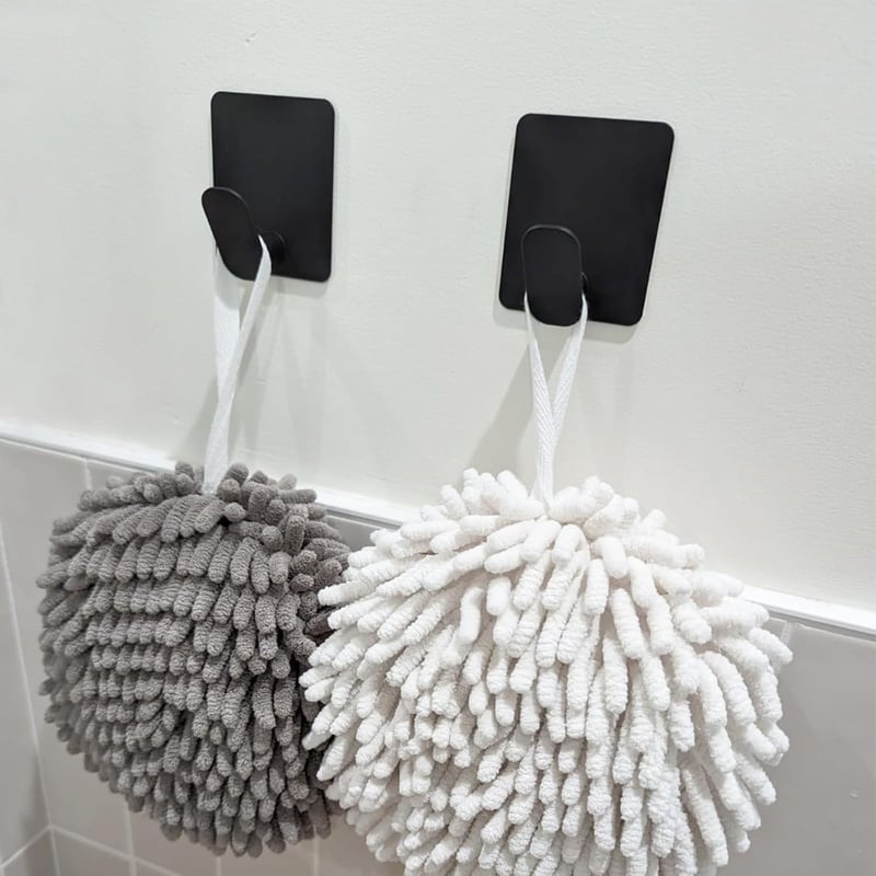 Adurei 6 db öntapadós rozsdamentes acél törölközőtartó horog szett fekete - 6 pcs, Black & Square