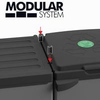 Modulárna skriňa na separovaný odpad Adventa Tris, 3 priehradky, pre vrecia s objemom 80 – 110 l, do interiéru aj exteriéru, 102x38x87 cm, sivá 7