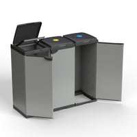Modulárna skriňa na separovaný odpad Adventa Tris, 3 priehradky, pre vrecia s objemom 80 – 110 l, do interiéru aj exteriéru, 102x38x87 cm, sivá 3