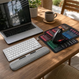 Ergonomski set za ured: bežična tipkovnica + vertikalni miš + 2x podloga + oslonac za zglob