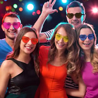 Flintronic Színes Szív Alakú Parti Szemüveg 10 Pár - Hippie Stílusú Jelmez Kiegészítő 6