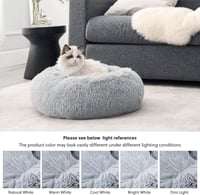 Bedsure Kerek Szürke Puha Macskaágy és Kutyafekhely 60 cm 7