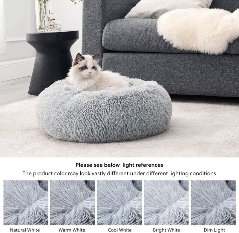 Bedsure Kerek Szürke Puha Macskaágy és Kutyafekhely 60 cm