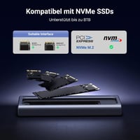 UGREEN USB 4 M2 SSD Ház 40Gbps - NVMe Külső Merevlemez Tok Thunderbolt 4/3 Kompatibilis, Windows/Linux/Mac Mini M4/MacBook Pro M4 Támogatás 5