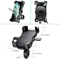 iMESTOU 15W Qi vezeték nélküli telefontartó motorkerékpárra, USB gyorstöltővel, 3,5-6,8" telefonokhoz 6