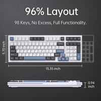 KEMOVE K98SE LED-es Mechanikus Gamer Billentyűzet, 98 Gombos, Piros Kapcsolós 2
