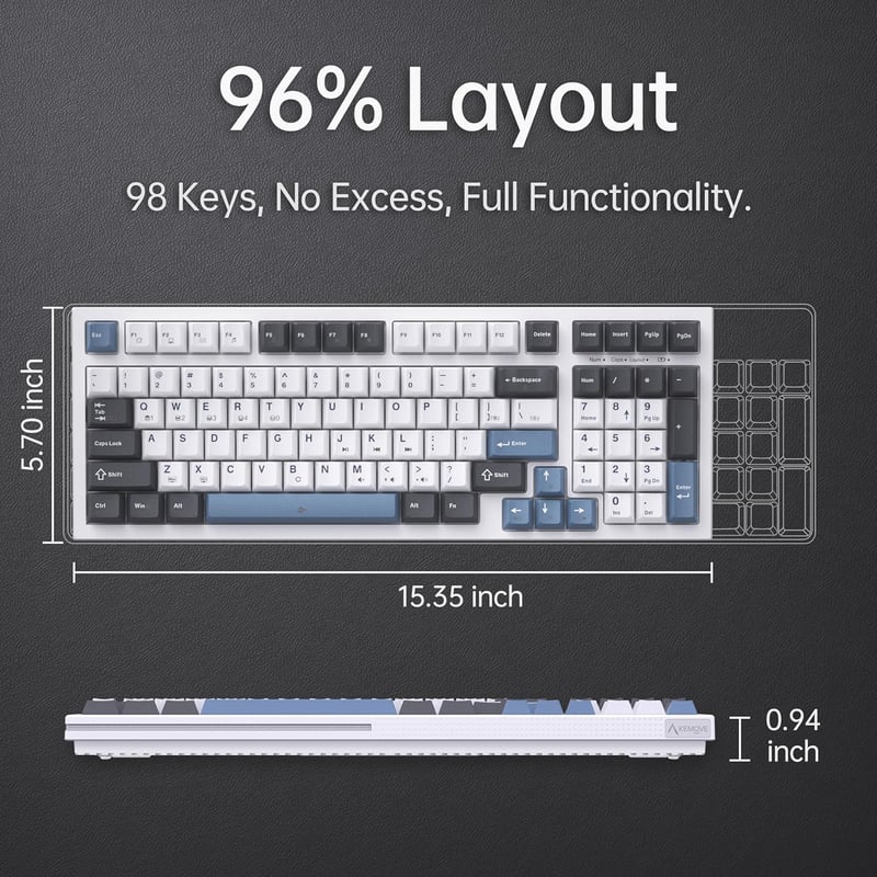 KEMOVE K98SE LED-es Mechanikus Gamer Billentyűzet, 98 Gombos, Piros Kapcsolós