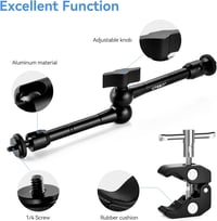 UTEBIT 11" Magic Arm kamera rögzítő, 2kg teherbírás, DSLR és GoPro kompatibilis 2