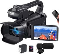 PITIKI 4K 64MP Videókamera WiFi Autofókusszal - 60FPS, 4" Érintőkijelző, 18X Zoom, YouTube Vlogkamera Mikrofonnal, Stabilizátorral és Távirá 1