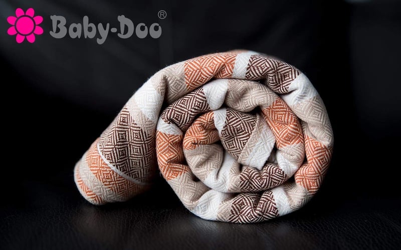 Dacony Baby Doo Szövött Babahordozó Kendő 2 Gyűrűvel - Fahéj Színű, 5,2m, 8kg-ig, Pamut, Géppel Mosható, Háthordozásra