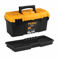 Kufr na náradie Perel Toolbox 16,7 l s vyberateľnou priehradkou, 41x20,9x19,5 cm — Chýba pravá uzatváracia západka (stav: pozri 2. obrázok) 1
