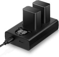 Sony NP-FW50 akkumulátor szett, 2db 1300mAh + USB töltő, A6000/A7/RX10 sorozathoz 1
