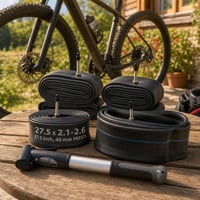 Sada proti defektu: 2x duša Presta 27,5" + 2x hrubá duša AV + mini pumpa s manometrom 1