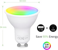 Fitop GU10 WiFi okos izzó Alexa-val, RGB 16 millió szín, dimmelhető app-pal 8