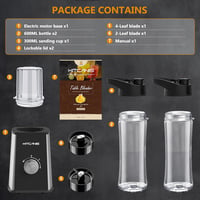 KitCanis 800W 3in1 Turmixgép Smoothie Készítő - 3 Sebességes, Hordozható Palackokkal 6