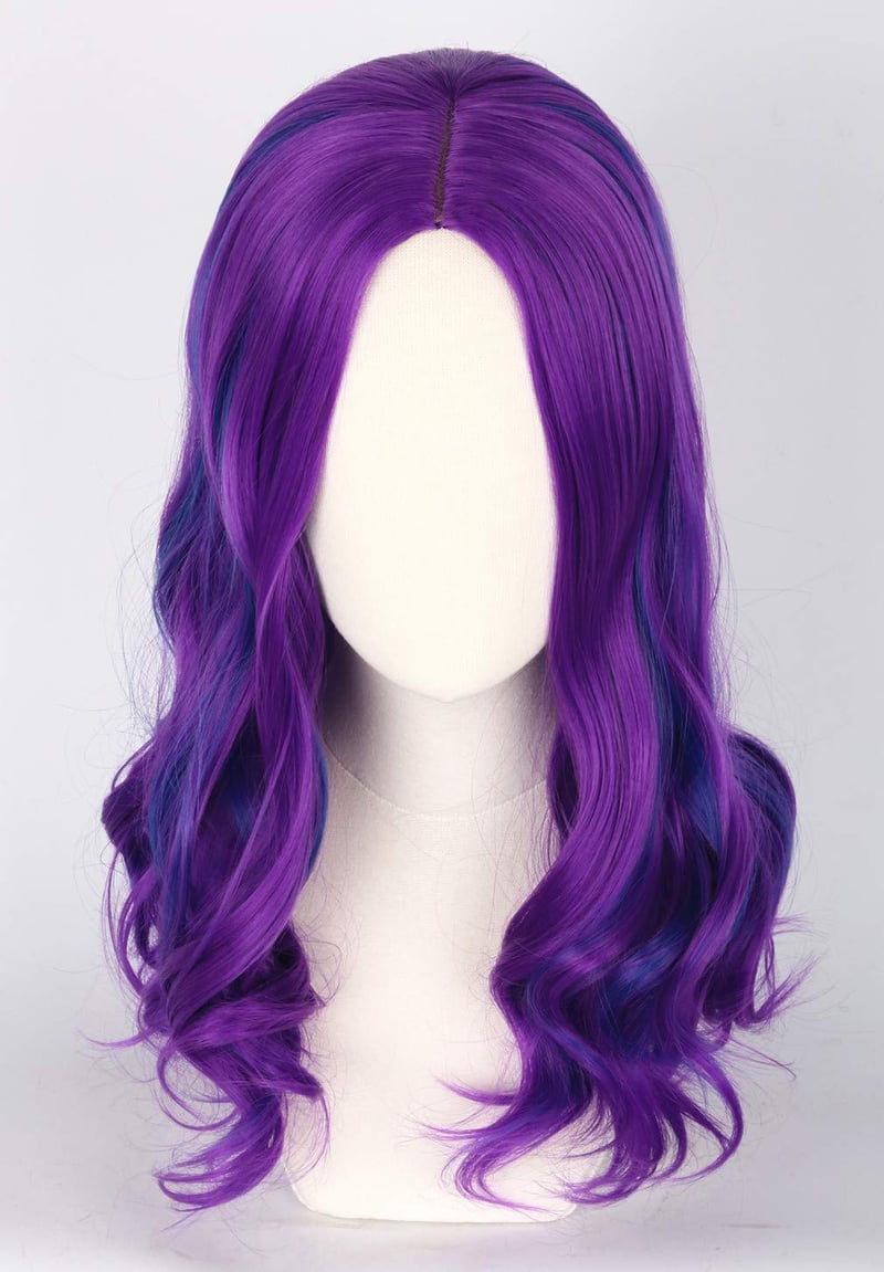 Topcosplay Kék-Lila Gyerek Paróka - Hőálló, Göndör Műhaj Farsangra, Halloweenre, 15 inch, 58-62 cm Fejkörfogatra Állítható