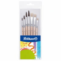 Set de pensule pentru începători Pelikan, 6 buc. (incomplet, utilizat) – 5 pensule cu păr natural și 5 pensule cu peri sintetici pentru școală, dimensiuni variate (4-12) 2
