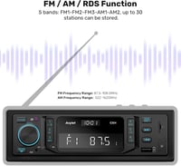 Avylet 1 DIN autórádió Bluetooth 5.0, RDS, 7 színű, 2 USB, MP3 2