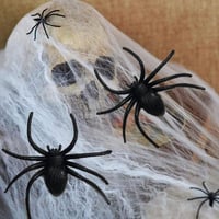 Halloween Pókháló Szett 120g Nyújtható Hálóval és 24 Műpókkal - Ijesztő Dekoráció 1