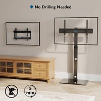 BONTEC TV Állvány 30-70 Colos Képernyőkhöz - Állítható Magasságú Padlóállvány LCD/LED/OLED/Plazma Televíziókhoz - VESA 600x400mm Kompatibili - black 6