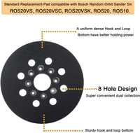Poweka 125 mm Csiszolótányér Bosch GEX 125-1 AE, PEX 220 A, PEX 220 AE és Skil 7402/7490 Modellekhez - 8 Lyukú Porelszívós Csiszolótalp 3
