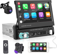 Podofo 1 DIN Autórádió 7" Kihúzható Érintőképernyővel - Apple CarPlay és Android Auto Támogatás, Bluetooth, FM, Tolatókamera 9