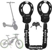 Honszex Biztonsági Lakat E-rollerhez - 92 cm Acélbilincs Kulcsos Zár Fekete Színben, Elektromos Kerékpárhoz, Rollerhez, Motorhoz, Bevásárlók 1