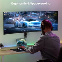 Putilsen Mount Monitortartó Fali Konzol 17-45" Képernyőkhöz - Állítható Magasságú Kar TV és PC Monitor Rögzítéséhez, 15kg Teherbírás, VESA 7 7