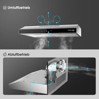 Gasland Chef SR60SS Páraelszívó 60 cm Rozsdamentes Acél Érintőképernyős Vezérlés 202 m³/h Szénszűrő LED Világítás - 60 cm, Silver 7