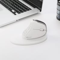 DeLUX Seeker Fehér Ergonomikus Egér OLED Kijelzővel, 7200 DPI, 4 Eszközhöz 8