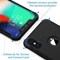 iPhone X/XS Fekete Szilikon Védőtok Üvegfóliával - Teljes Védelem Szett 2