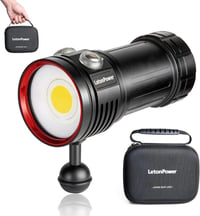 LetonPower Sealion L12 Búvárlámpa 18000 Lumen 100m Vízálló Merülő Fényforrás Víz Alatti Videózáshoz 3 Lítium Elemmel 1