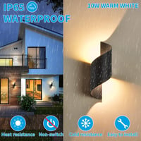  2 db LED Kültéri/Beltéri Fali Lámpa 10W - IP65 Vízálló, 3000K Meleg Fehér, Modern S-alakú Alumínium Dekorációs Világítás 3